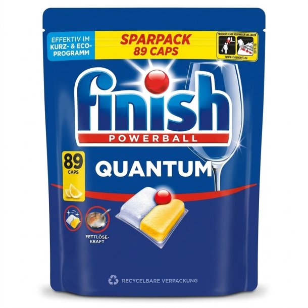 Finish Powerball Quantum Lemon opvasketabs - 89 stk.