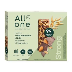 All in One M�slibar Balance N�dder & M�lkechokolade 4x25 g