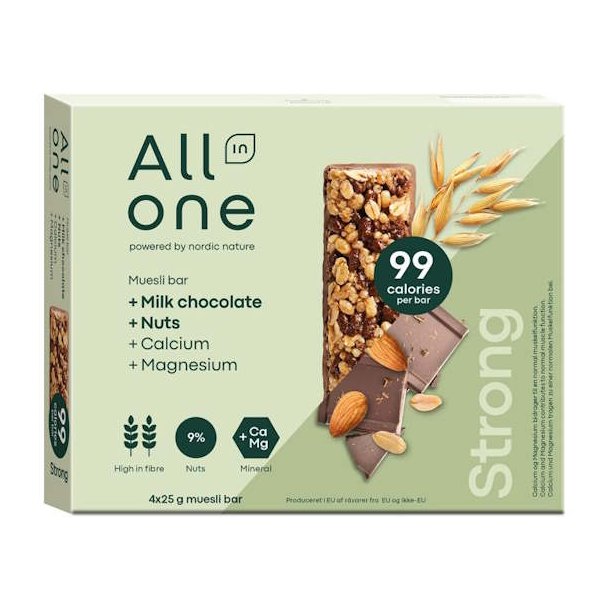 All in One M�slibar Balance N�dder &amp; M�lkechokolade 4x25 g