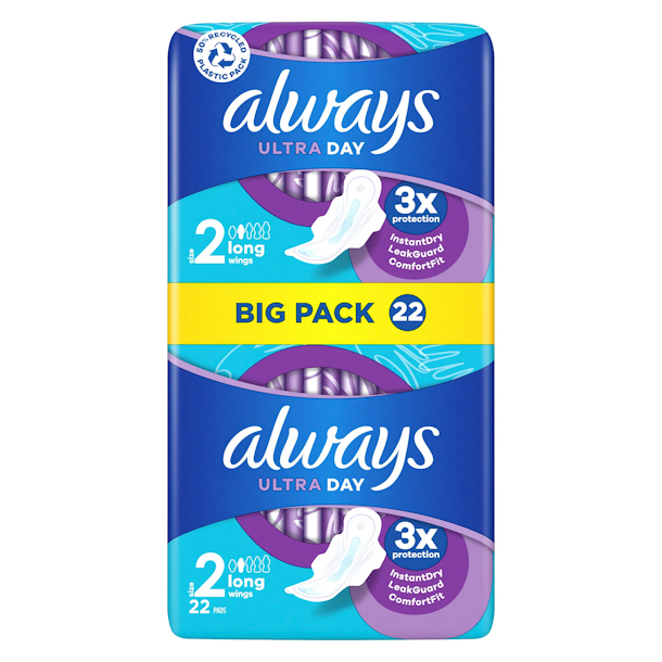 Always Ultra Day Long Wings 2 Long 22 stk.