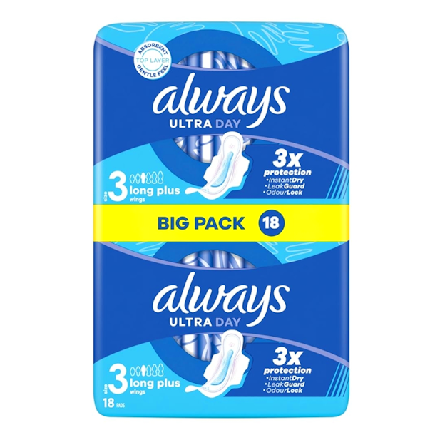 Always Ultra Day Long Plus Wings 3 18 stk.