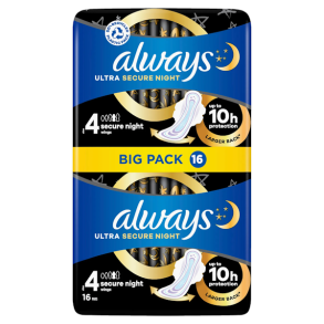 Always Ultra Secure Night Wings 4 16 stk.