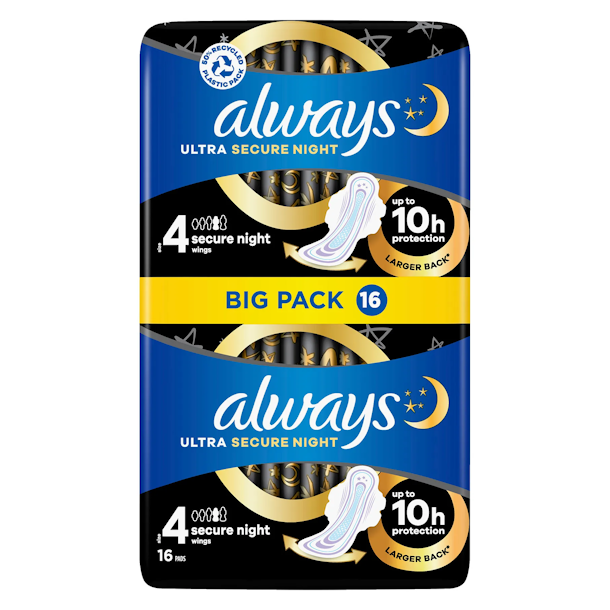 Always Ultra Secure Night Wings 4 16 stk.