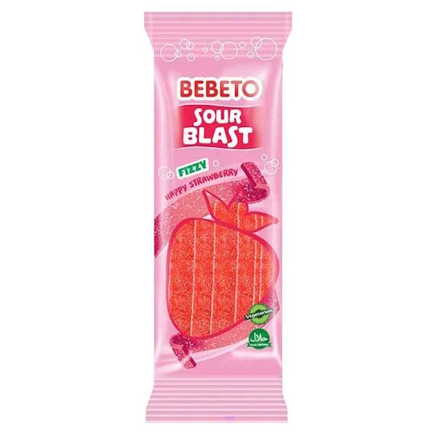 Bebeto Sour Blast Fizzy Happy Strawberry 180 g