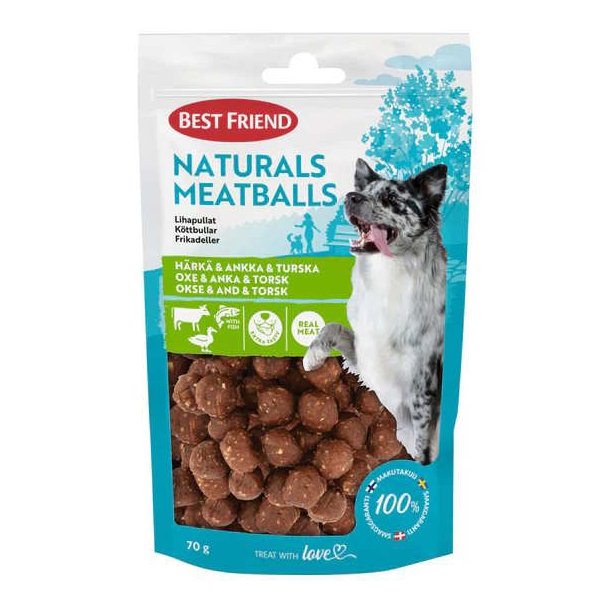 Best Friend Naturals Meatballs Okse, And &amp; Torsk 70g