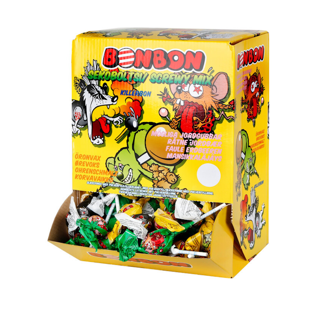 BonBon Slikkepinde Screwy Mix 110 stk. 1,43 kg