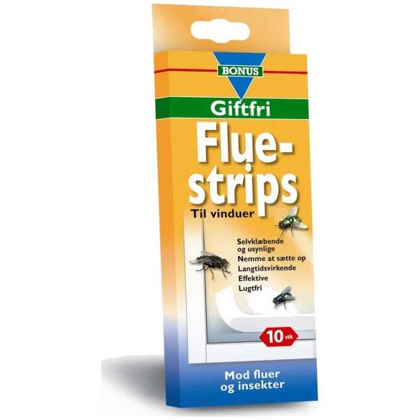 Bonus Fluestrips Giftfri 10 stk.