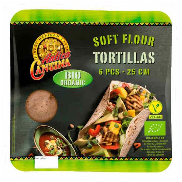 Cantina �kologisk Hvede Tortilla 6 stk. 25 cm 370g