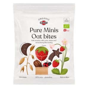 Castus Pure Minis Oat Bites Dadler og Jordb�r �kologisk 5 stk.