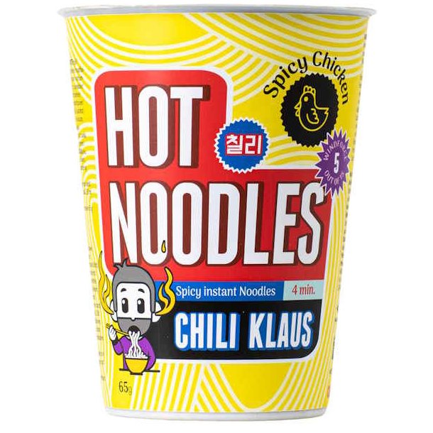 Chili Klaus Hot Noodles Spicy Chicken Vindstyrke 5 65 g