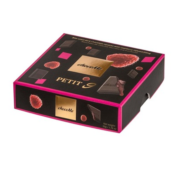 ChocoMe Petit 9 Chokolade med Hindb�rfyld 50g