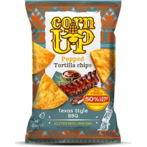 Corn Up Popped Tortilla Chips Texas Style BBQ Glutenfri 60g