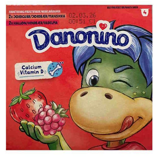 Danonino Jordb�r &amp; Hindb�r 4x95g