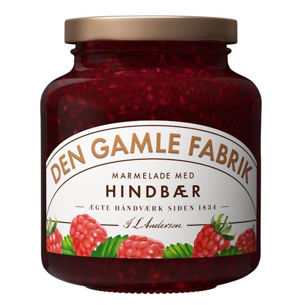Den Gamle Fabrik Rabarber &amp; Hindbr Marmelade 380 g
