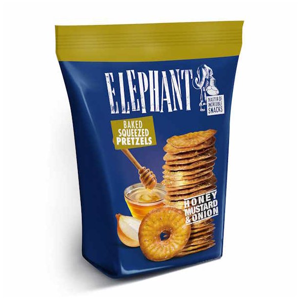 Elephant Baked Squeezed Pretzels Honey Mustard &amp; Onion 70 g