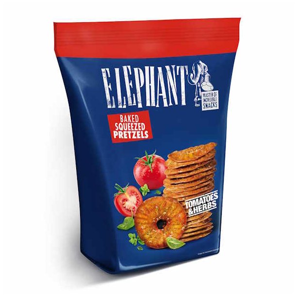 Elephant Baked Squeezed Pretzels Tomatoes &amp; Herbs 70 g