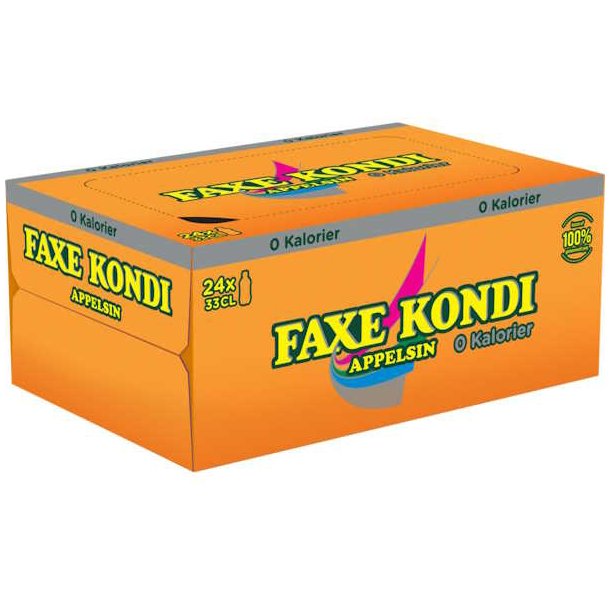 Faxe Kondi Appelsin 0 Kalorier 24x0,33l Flasker
