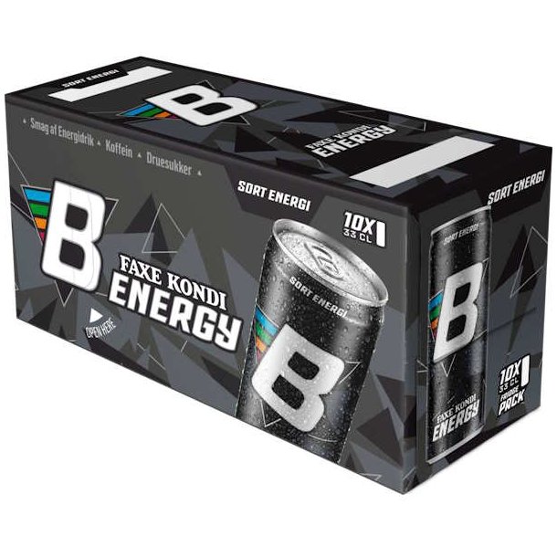 Faxe Kondi Sort Energy Sleek 10x0,33l