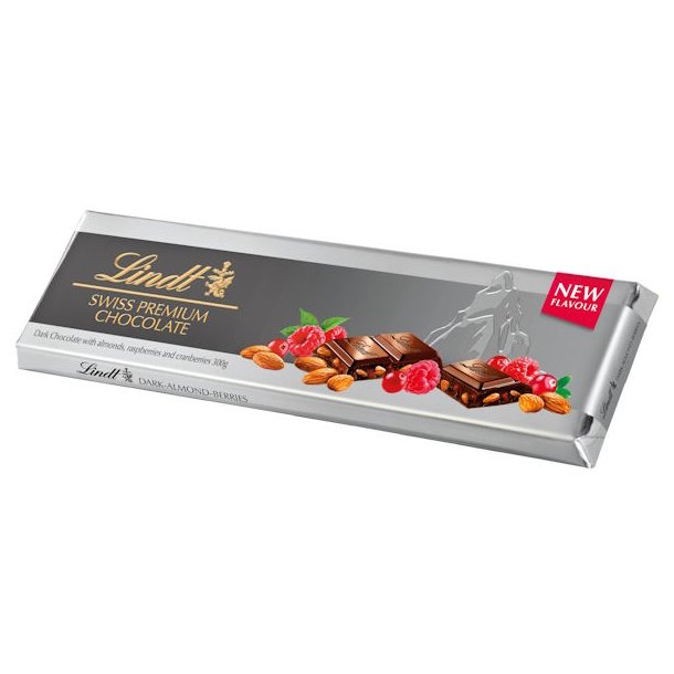 Lindt Swiss Dark Chocolate Cranberry, Raspberry, Almond 300g