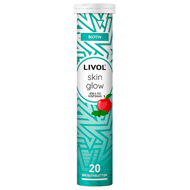 Livol Skin Glow Biotin ble &amp; Mintsmag 20 Brusetabletter