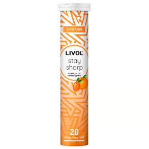 Livol Stay Sharp B-Vitamin Fersken & Abrikossmag 20 Brusetabletter