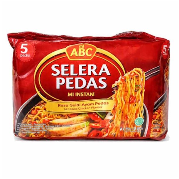 Mi ABC Instant Noodles Hot Gulai Chicken Smag 5x70 g