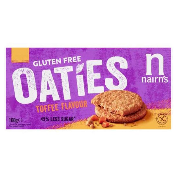 Oaties Glutenfri Havrekager Toffee Flavour 160g