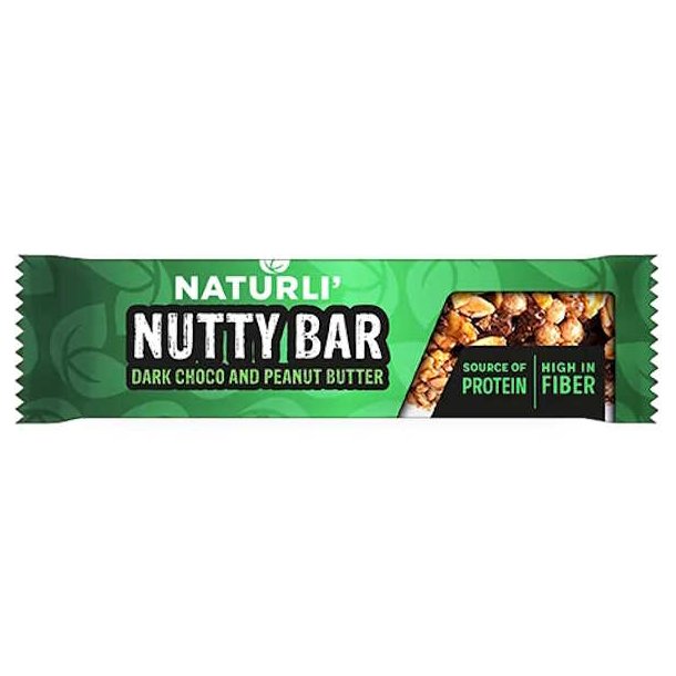 Naturli' Nutty Bar Dark Choco &amp; Peanut Butter 40g