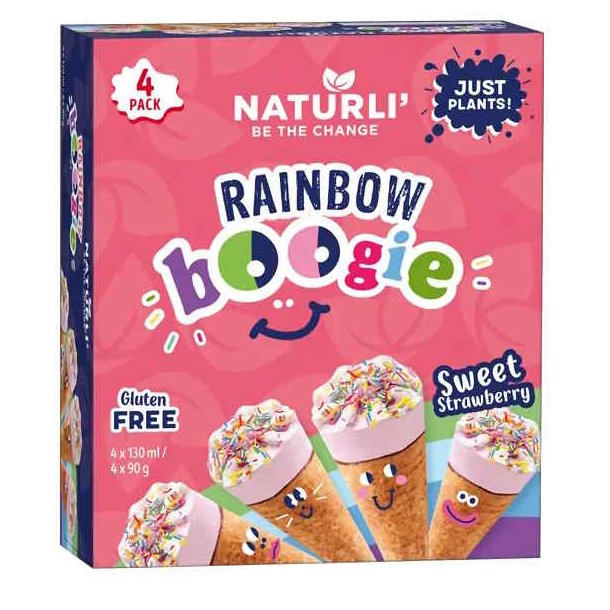 Naturli' Rainbow Boogie Strawberry 4x90g