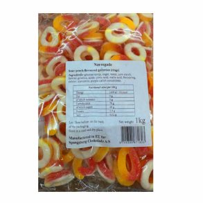 N�rregade Sour Peach Rings 1 kg