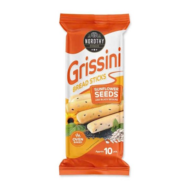Nordthy Grissini Solsikkekerner og Sesam 60 g