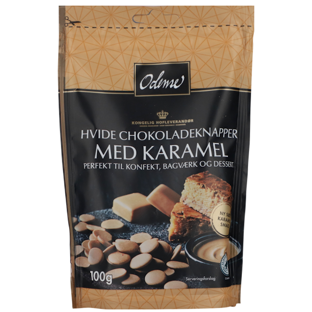 Odense Hvide Chokoladeknapper Med Karamel 100g