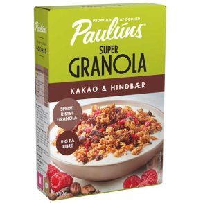 Pauluns Super Granola Kakao & Hindb�r 450g