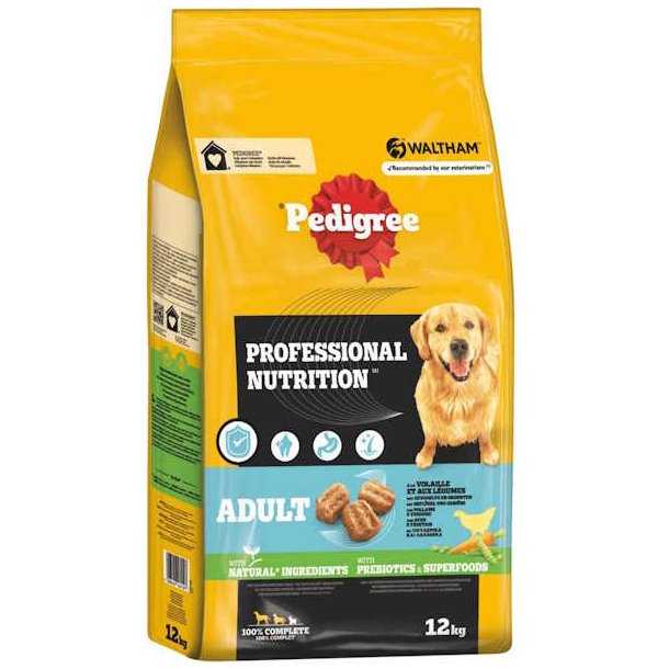 Pedigree Adult Fjerkr� &amp; Gr�ntsager 12kg