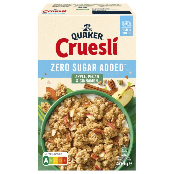 Quaker Cruesli Zero Sugar Added Apple, Pecan &amp; Cinnamon 400g