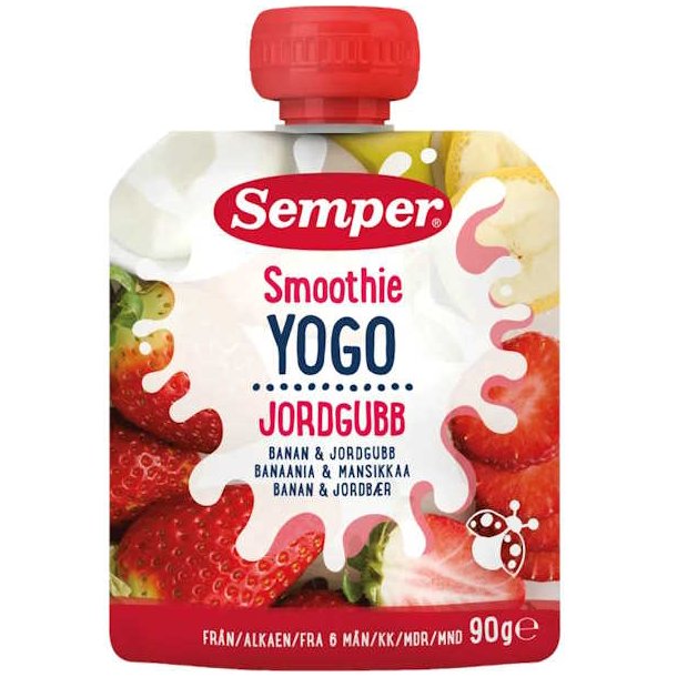 Semper Smoothie Yogo Banan &amp; Jordb�r 90g