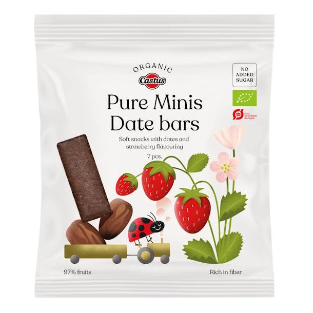 Castus Pure Minis Date Bars Jordb�r �kologisk 7 stk.