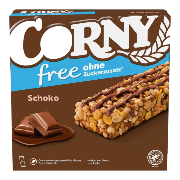 Corny Free Schoko 0% added Sugar 6x20 g