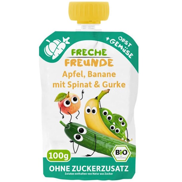 Freche Freunde �ble, Banan, Spinat &amp; Agurk 100g
