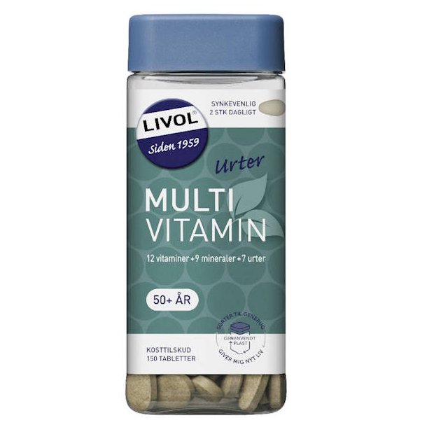 Livol Multivitamin Med Urter 50+ 150 stk.
